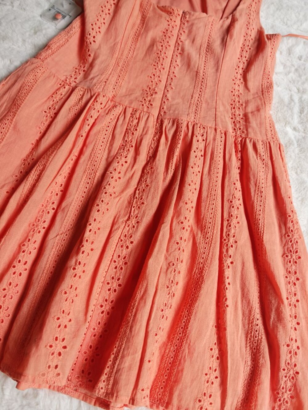 Altar’d State Coral Eyelet Lace Mini Dress Size M NWT - Picture 11 of 13